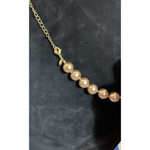 Vintage Champagne Faux Pearls Marked RMN 19 Inch - Picture 2 of 2